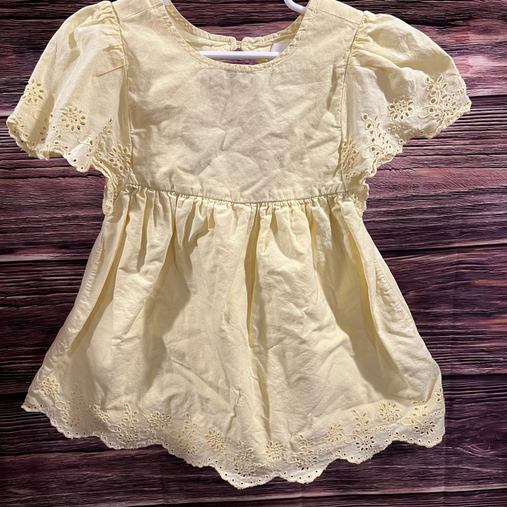 Old Navy Light Yellow Eyelet Kids Dress/Top